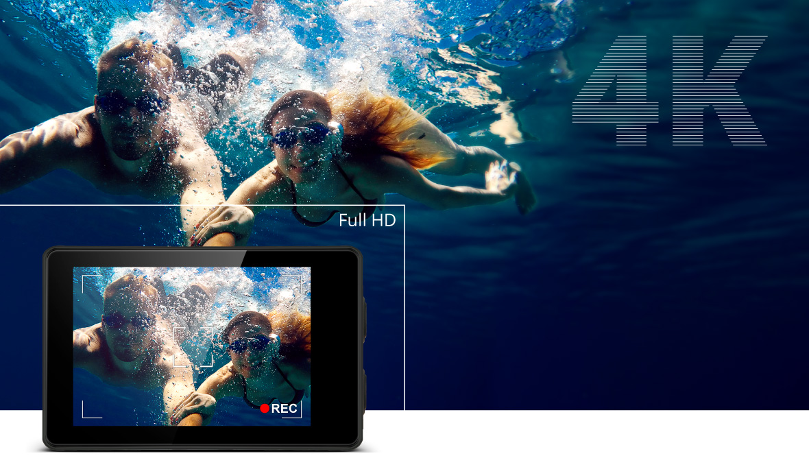 Camera sport Vision P500 de la Kruger&Matz permite inregistrarea de filmari in format 4K la 30 frame-uri pe secunda. Produsul suporta codec-ul H.265!